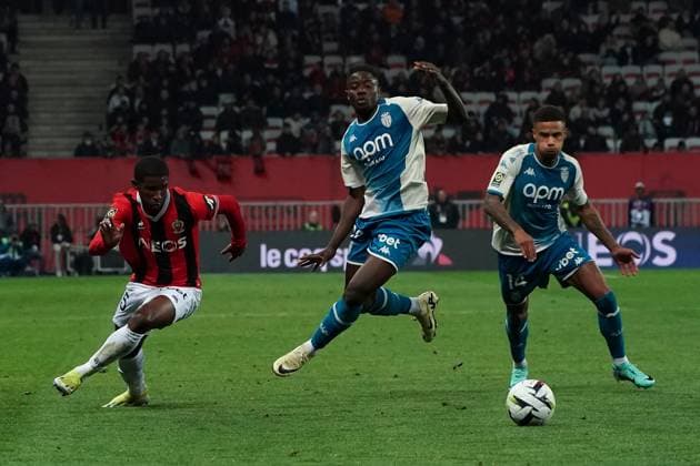 Mohamed-Ali Cho (OGC Nice) - Mohammed Salisu (AS Monaco) FOOTBALL : OGC Nice vs AS Monaco - Ligue 1 Uber Eats - Nice - 11 02 2024 NorbertScanella Panoramic 