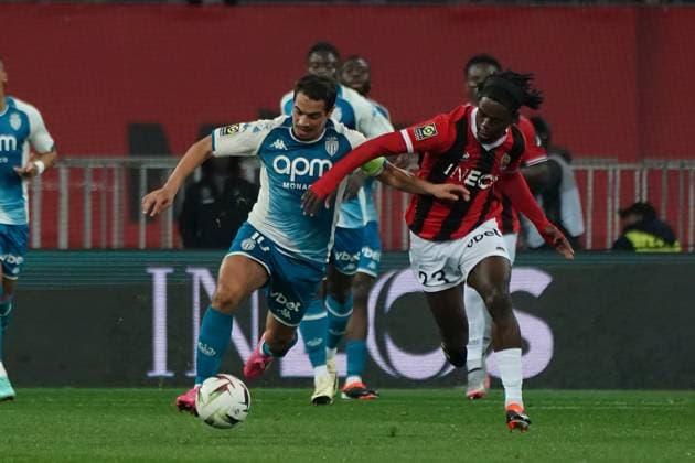 Wissam Ben Yedder (AS Monaco) - Jordan Lotomba (OGC Nice) FOOTBALL : OGC Nice vs AS Monaco - Ligue 1 Uber Eats - Nice - 11 02 2024 NorbertScanella Panoramic 
