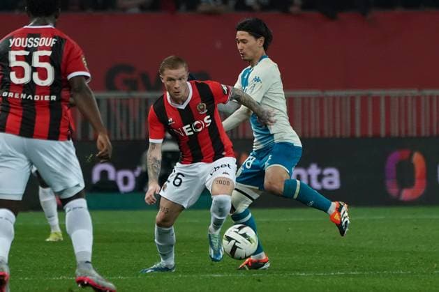 Melvin Bard (OGC Nice) FOOTBALL : OGC Nice vs AS Monaco - Ligue 1 Uber Eats - Nice - 11 02 2024 NorbertScanella Panoramic 