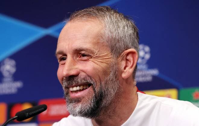 RB Leipzig Pressekonferenz Champions League Leipzig, 12.02.2024, RB Akademie, Champions League, Achtelfinale , RB Leipzig - Pressekonferenz am Vortag von RBLeipzig v. Real Madrid , Im Bild: Trainer Marco Rose (RB Leipzig) ,