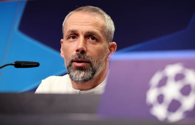 RB Leipzig Pressekonferenz Champions League Leipzig, 12.02.2024, RB Akademie, Champions League, Achtelfinale , RB Leipzig - Pressekonferenz am Vortag von RBLeipzig v. Real Madrid , Im Bild: Trainer Marco Rose (RB Leipzig) ,