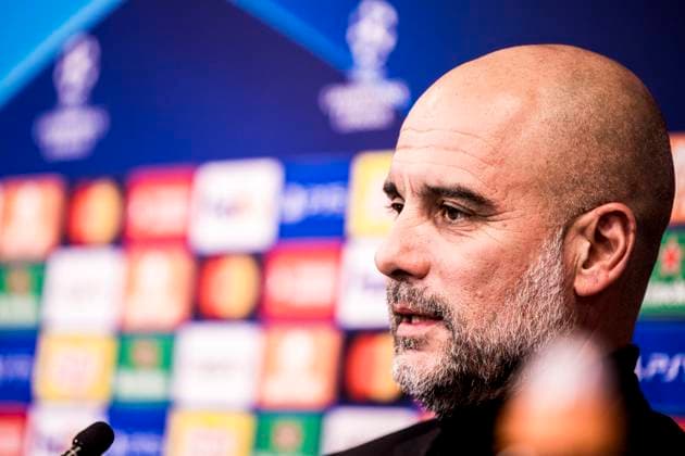 Manchester City press conference, PK, Pressekonferenz ahaed of UEFA Champions League clash in Copnhagen, Denmark Copenhagen, Denmark. 12th, February 2024. Head coach Pep Guardiola of Manchester City seen at the press conference ahead of the UEFA Champions League match between FC Copenhagen and Manchester City at Parken in Copenhagen. Copenhagen Denmark  Copyright: xGonzalesxPhoto LassexLagonix
