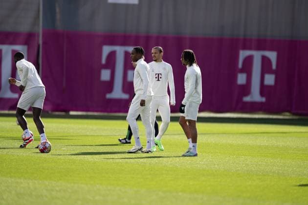 , Abschlusstraining vor dem Champions League-Spiel, Achtelfinale Hinspiel gegen Lazio Rom, Saison 2023 2024 an der Saebener Strasse. 13.02.2024 DFB regulations prohibit any use of photographs as image sequences and or quasi-video Muenchen Bayern Deutschland