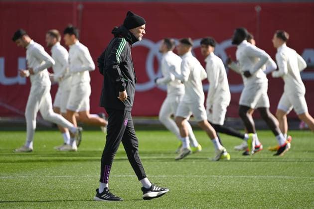 Trainer Thomas TUCHEL (Bayern Muenchen), Fussball Champions League Achtelfinale. Lazio Rom - FC Bayern Muenchen ABSCHLUSSTRAINING am 13.02.2024,