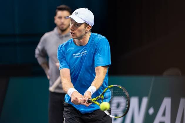2024-02-13 ABN AMRO Open 2024 - Day 2 ROTTERDAM, NETHERLANDS - FEBRUARY 13: Botic van de Zandschulp of the Netherlands during Day 2 of the ABN AMRO Open 2024 at Ahoy on February 13, 2024 in Rotterdam, Netherlands. (Photo by Joris Verwijst BSR Agency) Rotterdam Netherlands Content not available for redistribution in The Netherlands directly or indirectly through any third parties. Copyright: xBSRxAgencyx