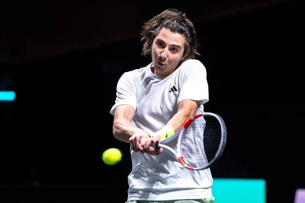 2024-02-13 ABN AMRO Open 2024 - Day 2 ROTTERDAM, NETHERLANDS - FEBRUARY 13: Alexander Shevchenko of Kazakhstan during Day 2 of the ABN AMRO Open 2024 at Ahoy on February 13, 2024 in Rotterdam, Netherlands. (Photo by Joris Verwijst BSR Agency) Rotterdam Netherlands Content not available for redistribution in The Netherlands directly or indirectly through any third parties. Copyright: xBSRxAgencyx