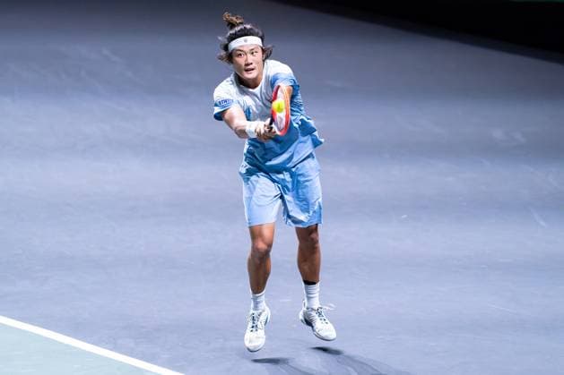 2024-02-13 ABN AMRO Open 2024 - Day 2 ROTTERDAM, NETHERLANDS - FEBRUARY 13: Zhang Zhizhen of China during Day 2 of the ABN AMRO Open 2024 at Ahoy on February 13, 2024 in Rotterdam, Netherlands. (Photo by Joris Verwijst BSR Agency) Rotterdam Netherlands Content not available for redistribution in The Netherlands directly or indirectly through any third parties. Copyright: xBSRxAgencyx