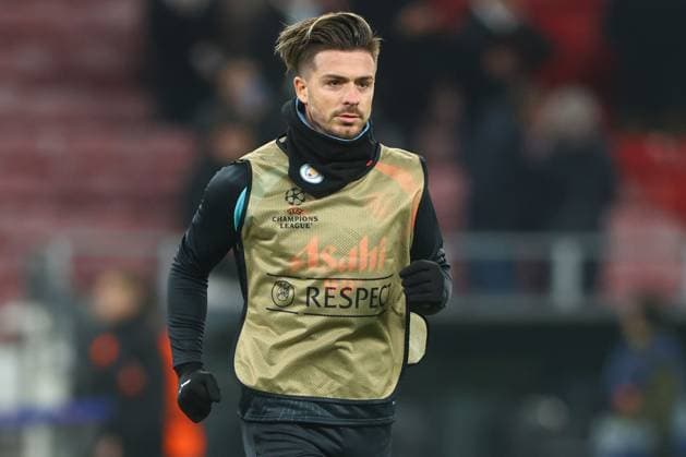 Jack Grealish of Manchester City during the pre-match warm up FC Copenhagen v Manchester City, UEFA Champions League, Round of 16, First Leg, Football, Parken Stadium, Copenhagen, Denmark - 13 Feb 2024 EDITORIAL USE ONLY No use with unauthorised audio, video, data, fixture lists, club league logos or live services. Online in-match use limited to 120 images, no video emulation. No use in betting, games or single club league player publications.  Copyright: xKieranxMcManus Shutterstockx 14343227p