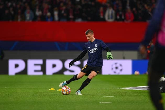 Leipzig, GERMANY - 13.02.24: Toni Kroos, The match of match UEFA Champion League RB Leipzig vs Real Madrid at Red Bull Arena  Copyright: xVITALIIxKLIUIEVx