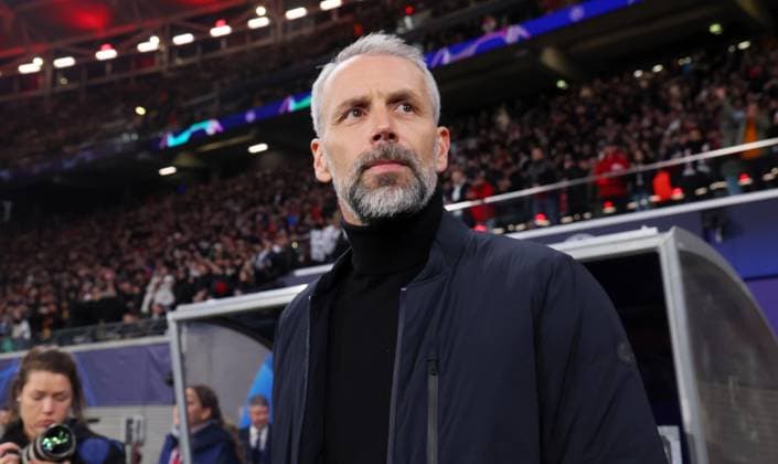 RB Leipzig - Real Madrid Champions League Leipzig, 13.02.2024, Red Bull Arena, Fussball, UEFA Champions League, Achtelfinale , RB Leipzig vs. Real Madrid , Im Bild: Trainer Marco Rose, RB Leipzig. , Only editorial use. , UEFA regulations prohibit any use of photographs as image sequences and or quasi-video ,