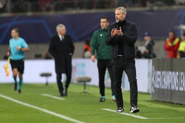 13.02.2024, xtgx, Fussball UEFA Champions League 1 8 Finale, RB Leipzig - Real Madrid emspor, v.l. Trainer Marco Rose (RB Leipzig) (DFL DFB REGULATIONS PROHIBIT ANY USE OF PHOTOGRAPHS as IMAGE SEQUENCES and or QUASI-VIDEO) Leipzig