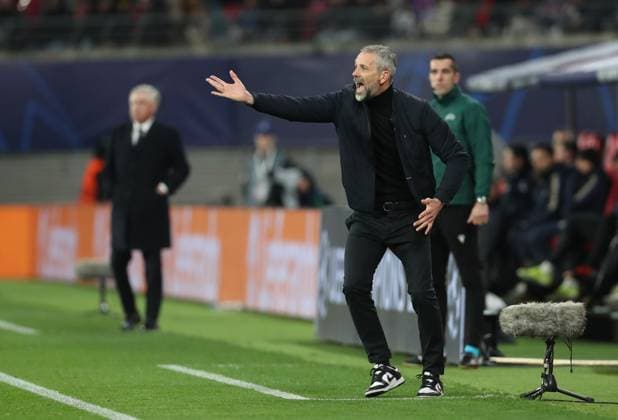 13.02.2024, xtgx, Fussball UEFA Champions League 1 8 Finale, RB Leipzig - Real Madrid emspor, v.l. Trainer Marco Rose (RB Leipzig) (DFL DFB REGULATIONS PROHIBIT ANY USE OF PHOTOGRAPHS as IMAGE SEQUENCES and or QUASI-VIDEO) Leipzig