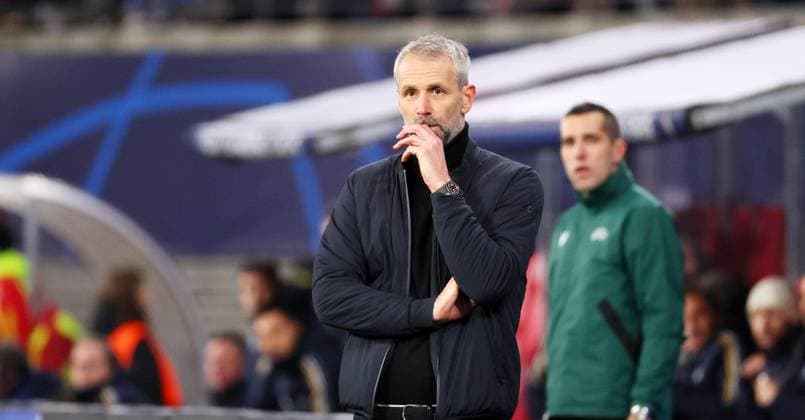 RB Leipzig - Real Madrid Champions League Leipzig, 13.02.2024, Red Bull Arena, Fussball, UEFA Champions League, Achtelfinale , RB Leipzig vs. Real Madrid , Im Bild: Trainer Marco Rose, RB Leipzig. , Only editorial use. , UEFA regulations prohibit any use of photographs as image sequences and or quasi-video ,