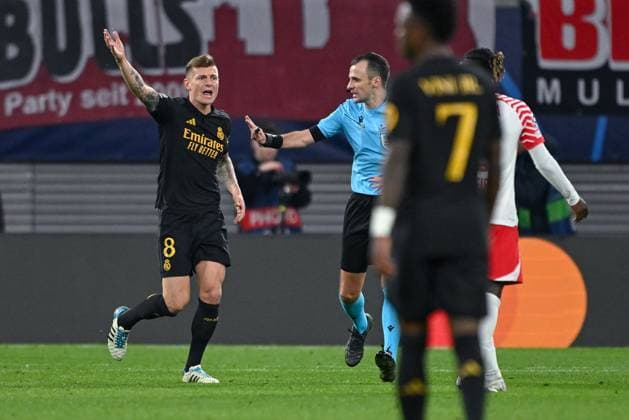 13.02.2024, Fussball, UCL, UEFA Champions League, Achtelfinale, Saison 2023 2024, RB Leipzig - Real Madrid,Toni Kroos (Real Madrid) xRHR-FOTO TKx Copyright: TeresaxKroeger RHR-FOTOx RHR-FOTO TK