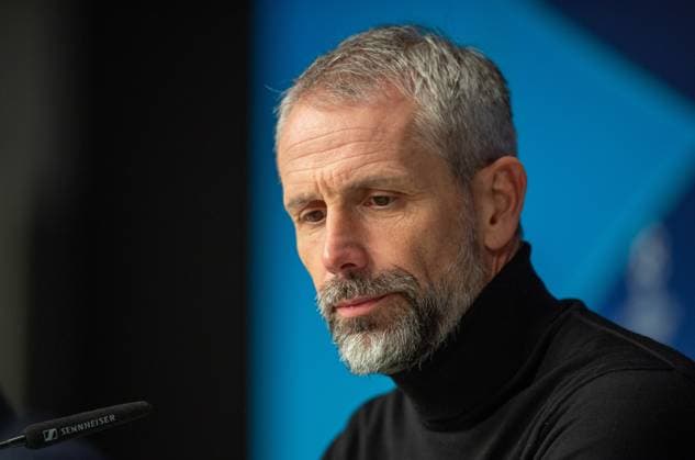 Fussball, Herren, Saison 2023 2024, UEFA Champions League (Achtelfinale, Hinspiel), RB Leipzig - Real Madrid, Pressekonferenz mit Trainer Trainer Marco Rose (RB Leipzig), 13.02. 2024, Copyright: xSebastianxRäppold MatthiasxKochx