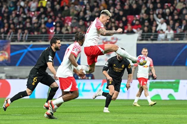 Champions League: RB Leipzig - Real Madrid am 13.02.2023 in der Red Bull Arena in Leipzig Benjamin Sesko (RB Leipzig)