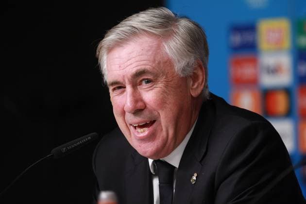 Leipzig, Sachsen, Deutschland, 13.02.2024: Red-Bull-Arena: Champions League: RB Leipzig - Real Madrid: Real-Trainer Carlo Ancelotti nach dem Spiel auf einer Pressekonferenz Copyright: xdtsxNachrichtenagenturx dts_30626