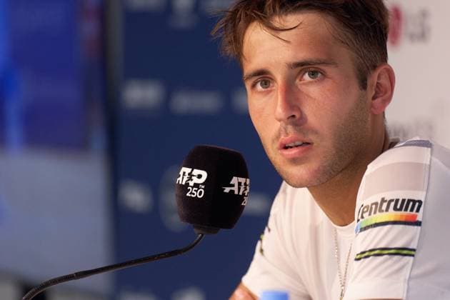 Tomas Martin Etcheverry of Argentina at the press conference, PK, Pressekonferenz after his second round win over Daniel Elahi Galan of Colombia during the IEB+ Argentina Open 2024 at Buenos Aires Lawn Tennis Club on February 14, 2024 in Buenos Aires, Argentina. (Photo by Camilla Stolen Imago) Buenos Aires Argentina Copyright: xCamillaxStolenx L1710229