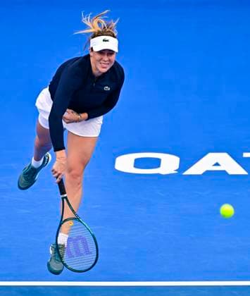 Qatar TotalEnergies Open - Day 5 Anastasia Pavlyuchenkova is playing in her quarter-final match against Danielle Collins of the US at the WTA, Tennis Damen 1000-Qatar TotalEnergies Open tennis tournament at the Khalifa International Tennis Complex in Doha, Qatar, on February 15, 2024. DOHA Qatar  Copyright: xNoushadxThekkayilx originalFilename:varittyakkal-qatartot240215_npB8F.jpg