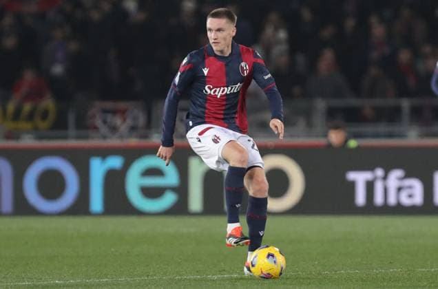 Italian soccer Serie A match - Bologna FC vs ACF Fiorentina Michel Aebischer (Bologna f.c.) during the Italian Serie A TIM championship match Bologna f.c. Vs Fiorentina arc at DalÃ¢& x80;& x99;Ara Stadium. Bologna, Italy, February 14, 2024. photo: corrispondente Bologna Bologna Italy  Copyright: xIPAxSport ABACAx