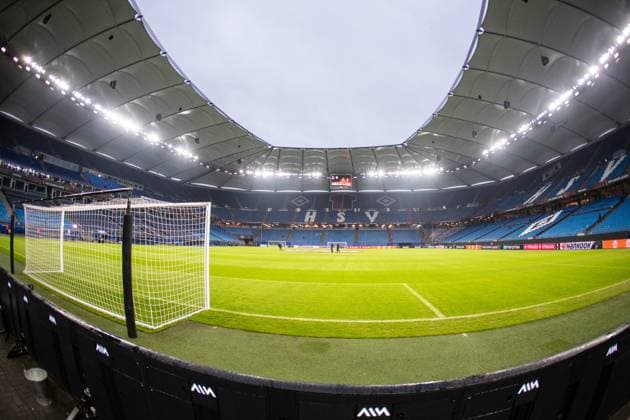 UEFA Europa League 2023 24: Shakhtar - Olympique Marseille; 15.02.2024 Volksparkstadion in Hamburg bis zum Spielanfang, Logo von Europa League auf dem Stadion, Logo des HSV UEFA Europa League 2023 24: Shakhtar - Olympique Marseille; Hamburg, Volksparkstadion, 15.02.2024 Copyright: xBEAUTIFULxSPORTS Buriakovx
