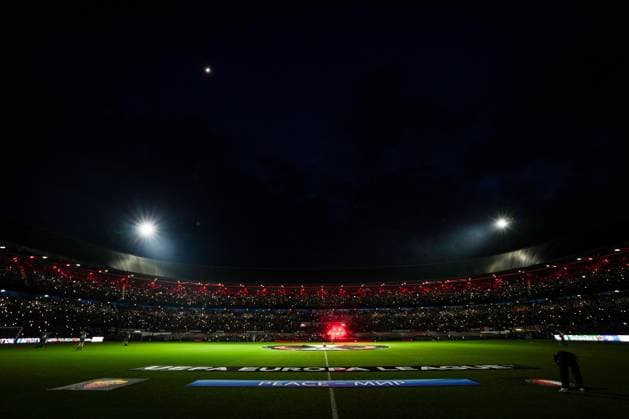UEFA Europa League: Feyenoord v AS Roma Rotterdam - Overview of the stadium during the 1st leg of the UEFA Europa League Knockout Round Play-offs between Feyenoord v AS Roma at Stadion Feijenoord De Kuip on 15 February 2024 in Rotterdam, The Netherlands. Copyright: xTomxBodex