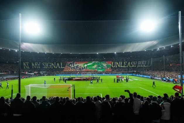 UEFA Europa League: Feyenoord v AS Roma Rotterdam - A banner during the 1st leg of the UEFA Europa League Knockout Round Play-offs between Feyenoord v AS Roma at Stadion Feijenoord De Kuip on 15 February 2024 in Rotterdam, The Netherlands. Copyright: xYannickxVerhoevenx