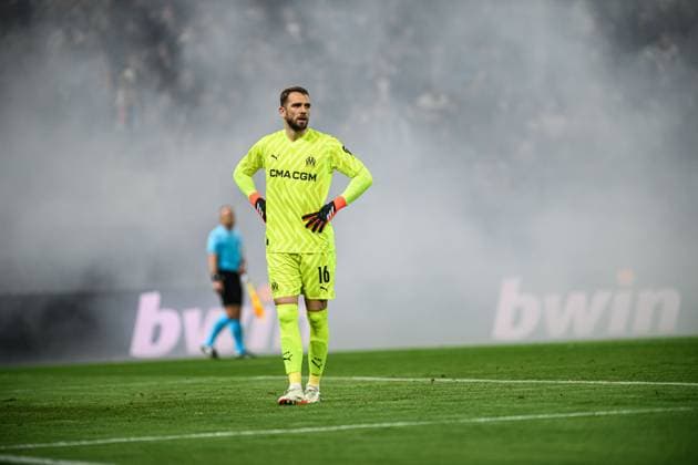 HAMBURG, GERMANY - 15 FEBRUARY, 2024: Pau Lopez, The match of UEFA Europa League play-off round FC Shakhtar Donetsk v Olympique de Marseille at Volksparkstadion  Copyright: xVITALIIxKLIUIEVx