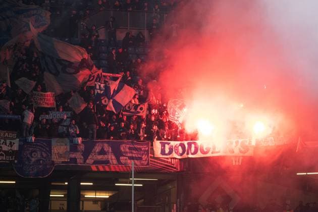 UEFA Europa League 2023 24: Shakhtar - Olympique Marseille; 15.02.2024 Fans von Olympique Marseille UEFA Europa League 2023 24: Shakhtar - Olympique Marseille; Hamburg, Volksparkstadion, 15.02.2024 Copyright: xBEAUTIFULxSPORTS Buriakovx