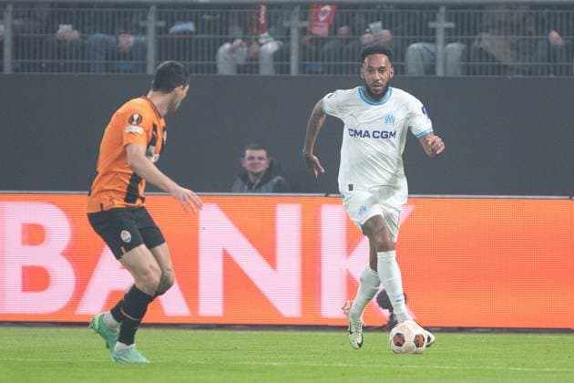 UEFA Europa League 2023 24: Shakhtar - Olympique Marseille; 15.02.2024 Pierre-Emerick Aubameyang (Olympique Marseille, 10) UEFA Europa League 2023 24: Shakhtar - Olympique Marseille; Hamburg, Volksparkstadion, 15.02.2024 Copyright: xBEAUTIFULxSPORTS Buriakovx