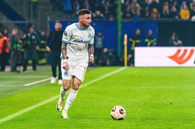 Jonathan Clauss (Olympique de Marseille, 07) GER, Schachtar Donezk vs. Olympique de Marseille, Fussball, Europa League, Play-offs, Saison 2023 2024, 15.02.2024 GER, Schachtar Donezk vs. Olympique de Marseille, Fussball, Europa League, Play-offs, Saison 2023 2024, 15.02.2024 Hamburg Copyright: xEibner-Pressefoto MarcelxvonxFehrnx EP_MFN