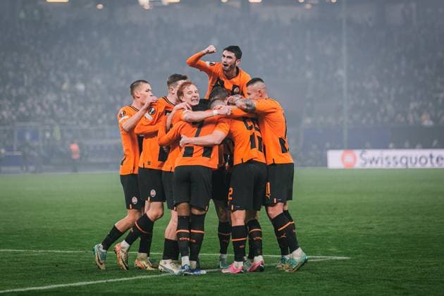 Fußball I Herren I UEFA Europa League I Zwischenrunde I FC Schachtar Donezk - Olympique Marseille I 15.02.2024 Schachtar Donezk jubelt zum 1:1. Hamburg Volksparkstadion Hamburg Deutschland Copyright: xLobecax xHenningxRohlfsx