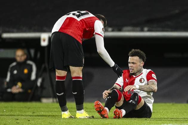 ROTTERDAM, 15-2-2024, Stadium de Kuip, 2023 2024, UEFA Europa League, intermediate round, Feyenoord - AS Roma, Feyenoord player Quilindschy Hartman. Feyenoord - Roma  x24270810x Copyright: