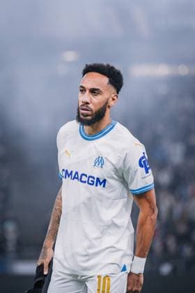 Fußball I Herren I UEFA Europa League I Zwischenrunde I FC Schachtar Donezk - Olympique Marseille I 15.02.2024 Pierre-Emerick Aubameyang (10, Olympique Marseille) im Fokus. Hamburg Volksparkstadion Hamburg Deutschland Copyright: xLobecax xHenningxRohlfsx