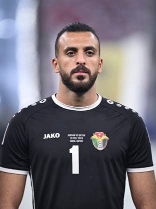 FUSSBALL AFC Asian Cup in Doha FINALE Jordanien - Katar 10.02.2024 Torwart Yazeed Abulaila (Jordanien) *** FOOTBALL AFC Asian Cup in Doha FINAL Jordan Qatar 10 02 2024 Goalkeeper Yazeed Abulaila Jordan