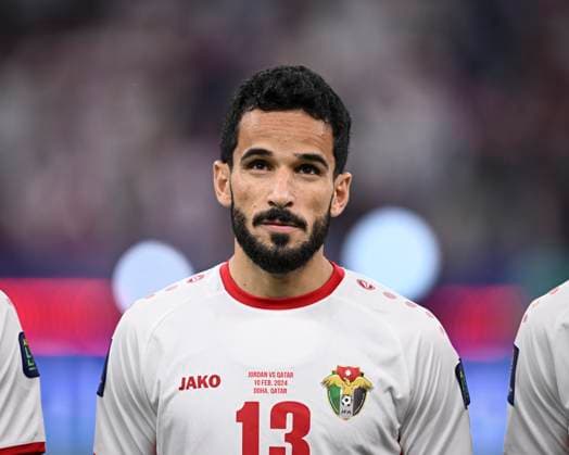 FUSSBALL AFC Asian Cup in Doha FINALE Jordanien - Katar 10.02.2024 Mahmoud Al-Mardi (Jordanien) *** FOOTBALL AFC Asian Cup in Doha FINAL Jordan Qatar 10 02 2024 Mahmoud Al Mardi Jordan
