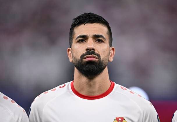 FUSSBALL AFC Asian Cup in Doha FINALE Jordanien - Katar 10.02.2024 Noor Al Rawabdeh (Jordanien) *** FOOTBALL AFC Asian Cup in Doha FINAL Jordan Qatar 10 02 2024 Noor Al Rawabdeh Jordan