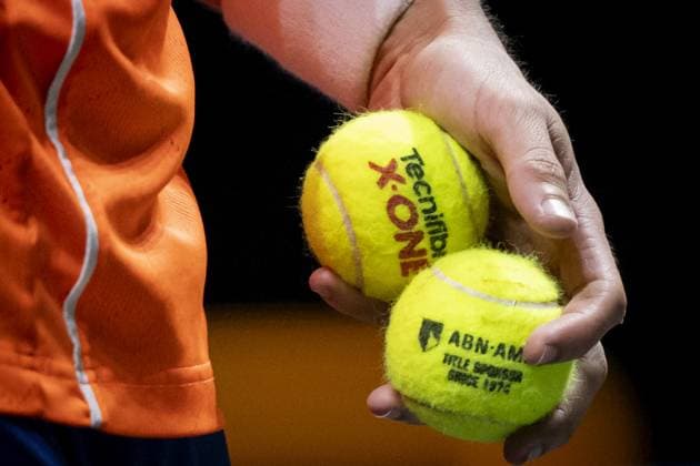 ROTTERDAM - Andrey Rublev (RUS) in action against Alex de Minaur (AUS) on the fifth day of the ABN AMRO Open tennis tournament in Ahoy. ANP SANDER KONING ABN AMRO Open 2024 xVIxANPxSportx xxANPxIVx 491262126 originalFilename: 491262126.jpg