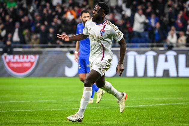 February 16, 2024, Decines-Charpieu, France, France: Orel MANGALA of Lyon celebrates his goal during the Ligue 1 match between Olympique Lyonnais (OL) and OGC Nice at Groupama Stadium on February 16, 2024 in Decines-Charpieu near Lyon, France. Decines-Charpieu France - ZUMAm308 20240216_zsp_m308_004 Copyright: xMatthieuxMirvillex