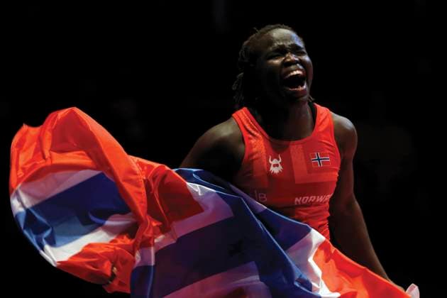 Bilder des Jahres 2024, Sport 02 Feburar Sport Themen der Woche KW07 Sport Bilder des Tages (240217) -- BUCHAREST, Feb. 17, 2024 -- Grace Jacob Bullen of Norway celebrates after defeating Luisa Helga Gerda Niemesch of Germany in the final of Women s wrestling 62Kg category at the European Wrestling Championships in Bucharest, Romania, Feb. 16, 2024. (Photo by Xinhua) (SP)ROMANIA-BUCHAREST-EUROPEAN WRESTLING CHAMPIONSHIP CristianxCristel 