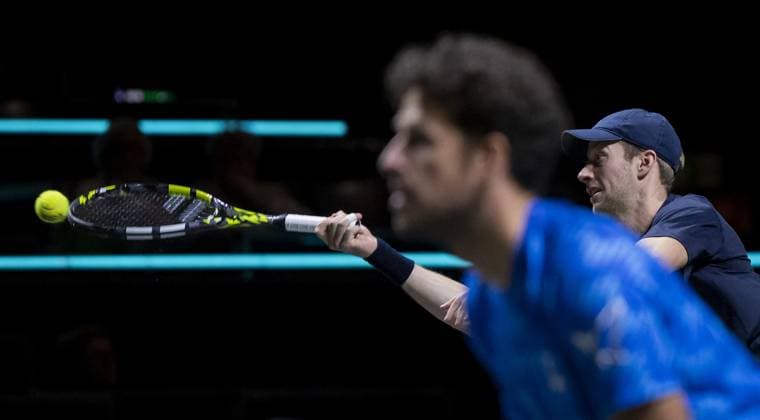 ROTTERDAM - Robin Haase and Botic van de Zandschulp in action against Jackson Withrow and Nathaniel Lammons (United States) on the sixth day of the ABN AMRO Open tennis tournament in Ahoy. ANP SANDER KONING ABN AMRO Open 2024 xVIxANPxSportx xxANPxIVx 491317204 originalFilename: 491317204.jpg