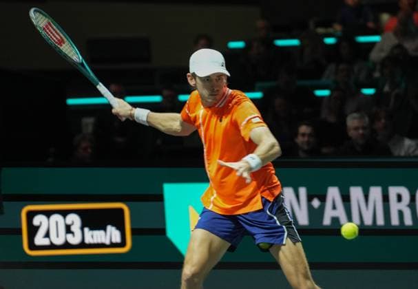 Alexander De Minaur of Australia 1 2 Finale during the ABN Amro Open 2024, ATP, Tennis Herren 500 tennis tournament on February 17, 2024 in Rotterdam, Netherlands - TENNIS : ABN Amro Open 2024 - Rotterdam - 17 02 2024 LaurentLairys Panoramic 