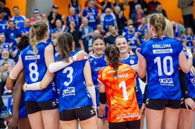 Allianz MTV Stuttgart - SC Potsdam, Volleyball Bundesliga, Frauen, VBL, Saison 2023 24, 17.02.2024, Stuttgart (SCHARRena), DEU Allianz MTV Stuttgart - SC Potsdam, Sport, Volleyball Bundesliga, Frauen, VBL, Saison 2023 24, 17.02.2024, Stuttgart (SCHARRena), DEU Stuttgart Copyright: xSandyxDinkelackerx EP_SDR
