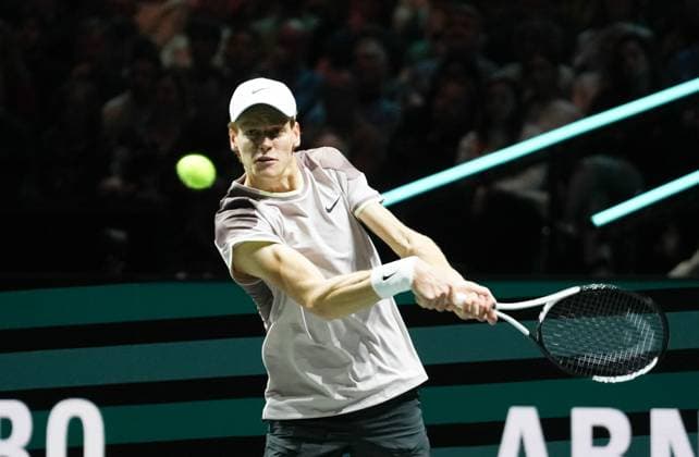 Jannik Sinner of Italy 1 2 Finale during the ABN Amro Open 2024, ATP, Tennis Herren 500 tennis tournament on February 17, 2024 in Rotterdam, Netherlands - TENNIS : ABN Amro Open 2024 - Rotterdam - 17 02 2024 LaurentLairys Panoramic 