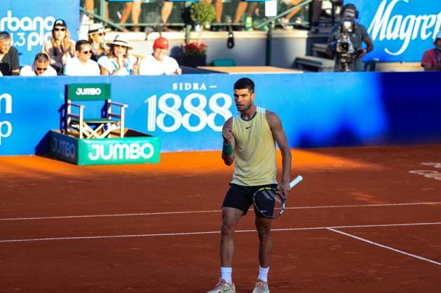 ATP, Tennis Herren 250 - IEB+ ARGENTINA OPEN Carlos Alcaraz (ESP) festeja durante el partido de semifinal del IEB+ Argentina Open jugado entre Carlos Alcaraz (ESP) vs Nicolas Jarry (CHI) en el Estadio Guillermo Vilas del Lawn Tenis Club de la Ciudad Autonoma de Buenos Aires, Argentina. February 17, 2024. Ciudad Autonoma de Buenos Aires Lawn Tenis Club Argentina Copyright: xSantiagoxGomezxRocax