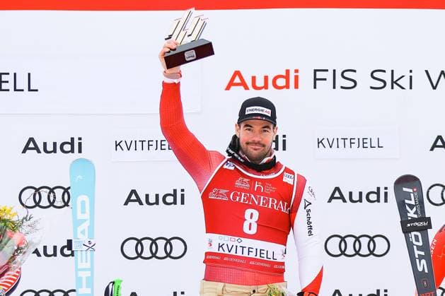 Bilder des Jahres 2024, Sport 02 Feburar Sport Themen der Woche KW07 ALPINE SKIING - FIS WC Kvitfjell KVITFJELL,NORWAY,18.FEB.24 - ALPINE SKIING - FIS World Cup, Super G, men, award ceremony. Image shows Vincent Kriechmayr (AUT).  GEPAxpictures xThomasxBachun