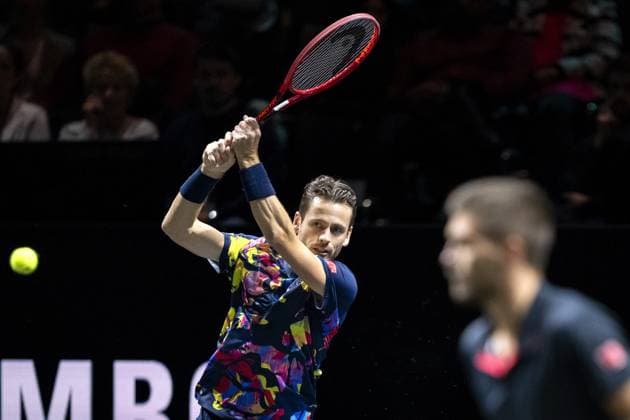 ROTTERDAM - Wesley Koolhof (NED) and Nikola Mektic (CRO) in action against Robin Haase and Botic van de Zandschulp on the last day of the ABN AMRO Open tennis tournament in Ahoy. ANP SANDER KONING ABN AMRO Open 2024 xVIxANPxSportx xxANPxIVx 491424956 originalFilename: 491424956.jpg