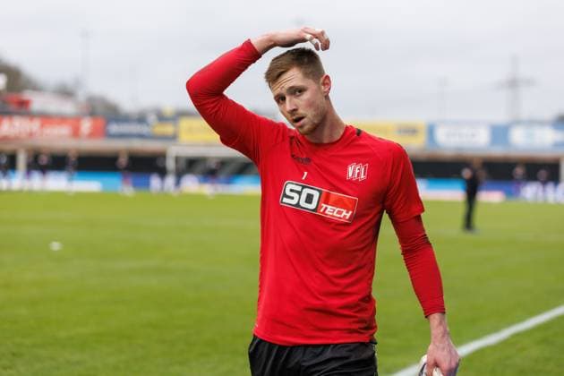 Lennart Grill (VFL Osnabrueck), SV Elversberg vs VFL Osnabrueck, Fussball, 2. Bundesliga, 20. Spieltag, Saison 2023 2024, 18.02.2024 SV Elversberg vs VFL Osnabrueck, Fussball, 2. Bundesliga, 20. Spieltag, Saison 2023 2024, 18.02.2024 Elversberg