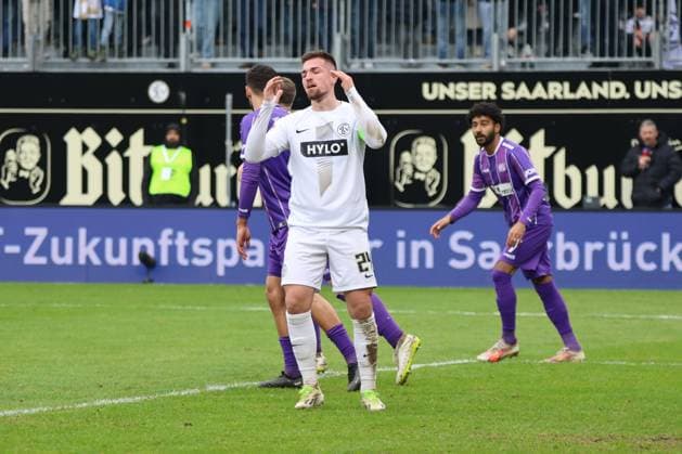 18.02.2024, Fussball, Herren, 2.Bundesliga , 22. Spieltag, Saison 2023 2024, SV 07 Elversberg - VfL Osnabrück, Luca Schnellbacher (SV 07 Elversberg) Elversberg Ursapharm-Arena an der Kaiserlinde Saarland Deutschland (DE)