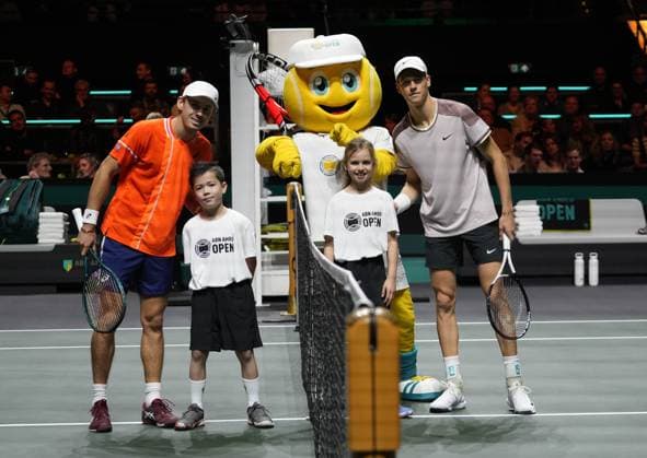 Alex De Minaur of Australia and Jannik Sinner of Italy Finale during the ABN Amro Open 2024, ATP, Tennis Herren 500 tennis tournament on February 16, 2024 in Rotterdam, Netherlands TENNIS : ABN Amro Open 2024 - Rotterdam - 18 02 2024 LaurentLairys Panoramic 